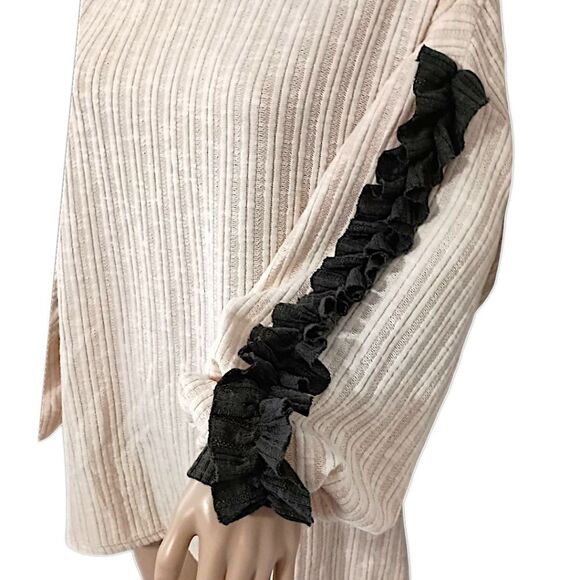 Blue Buttercup Oversized Chenille Top S Relaxed Coquette Romantic Balloon Sleeve - Picture 7 of 16